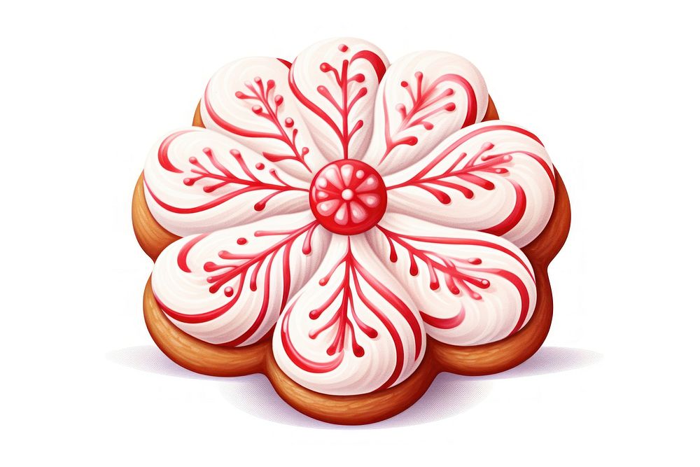 Candy cane cookie christmas dessert icing. AI generated Image by rawpixel.