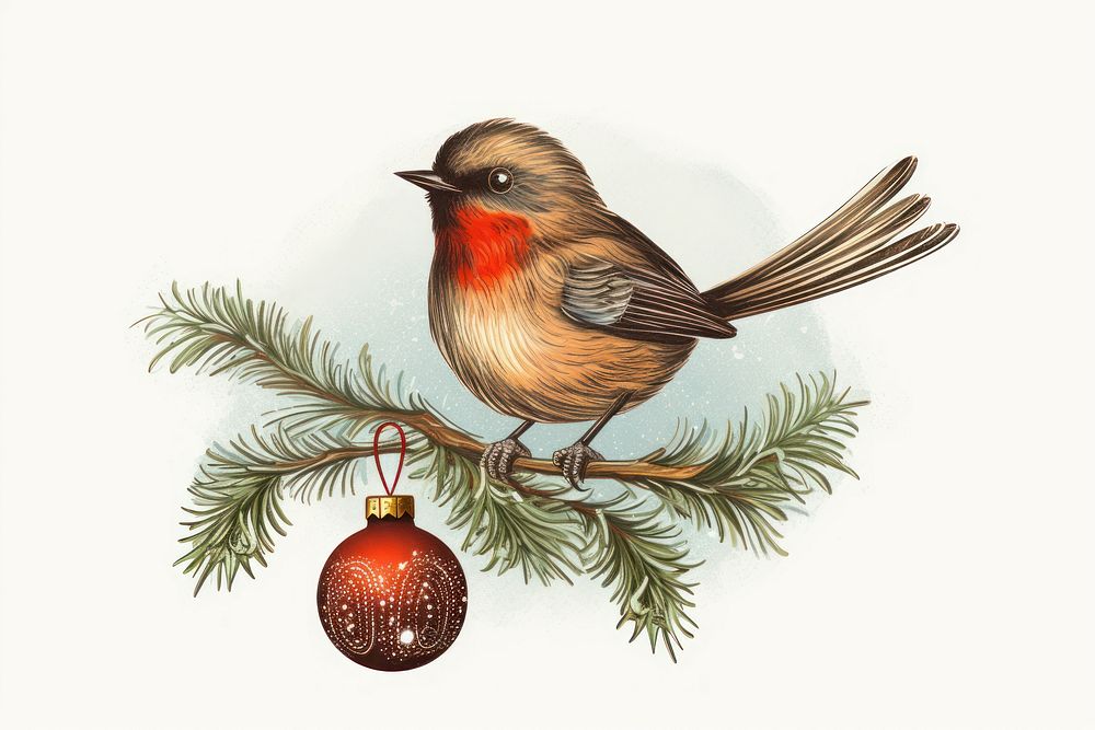 Christmas bird ornament christmas animal plant. AI generated Image by rawpixel.