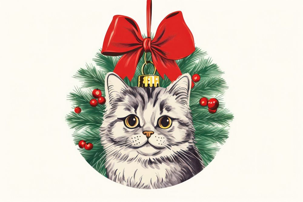 Christmas cat ornament christmas mammal animal. 