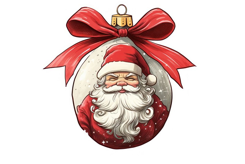 Christmas Santa ornament christmas ribbon christmas ornament. AI generated Image by rawpixel.