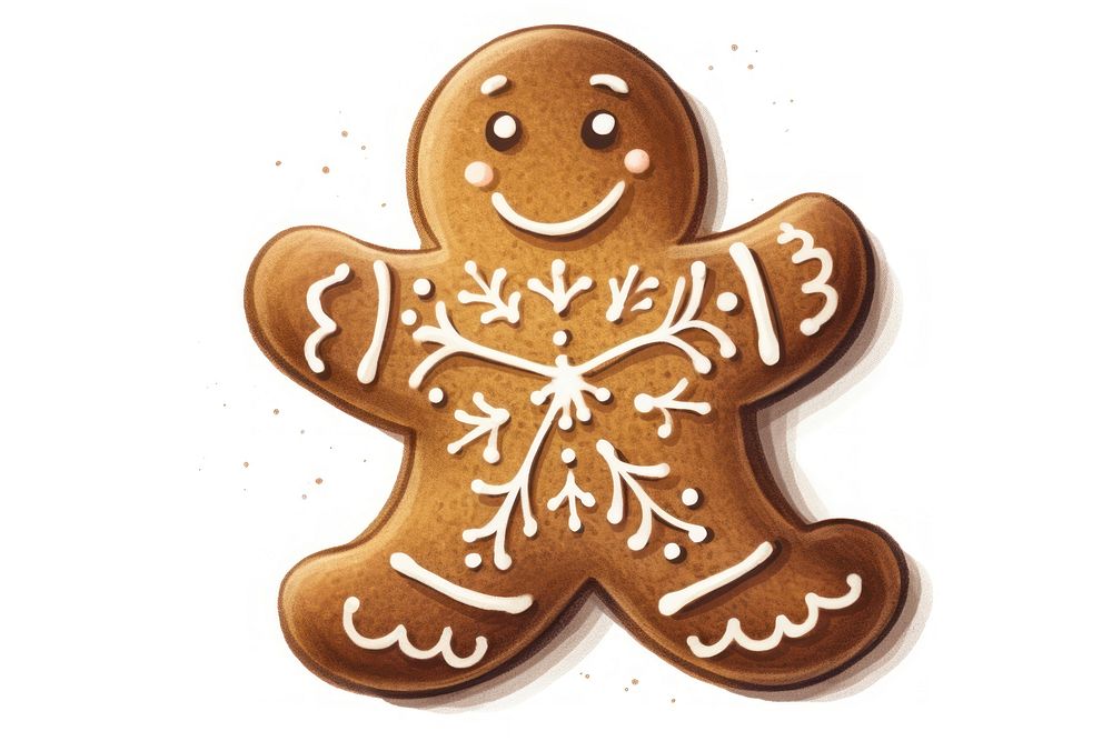 Gingerbread cookie man christmas dessert icing. AI generated Image by rawpixel.