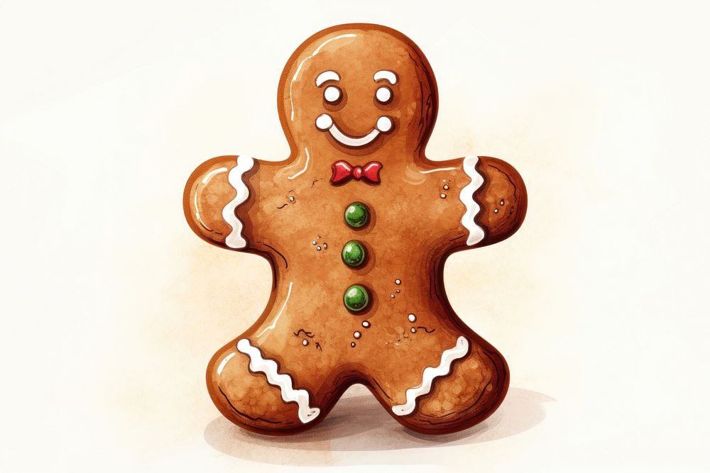 Gingerbread cookie man christmas dessert food. AI generated Image by rawpixel.