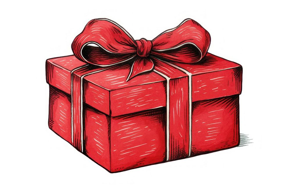 Red Christmas present gift christmas present white background. AI generated Image by rawpixel.