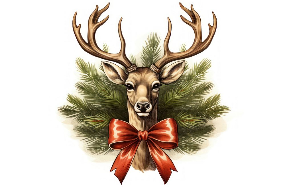 Tree christmas ribbon animal. AI generated Image by rawpixel.