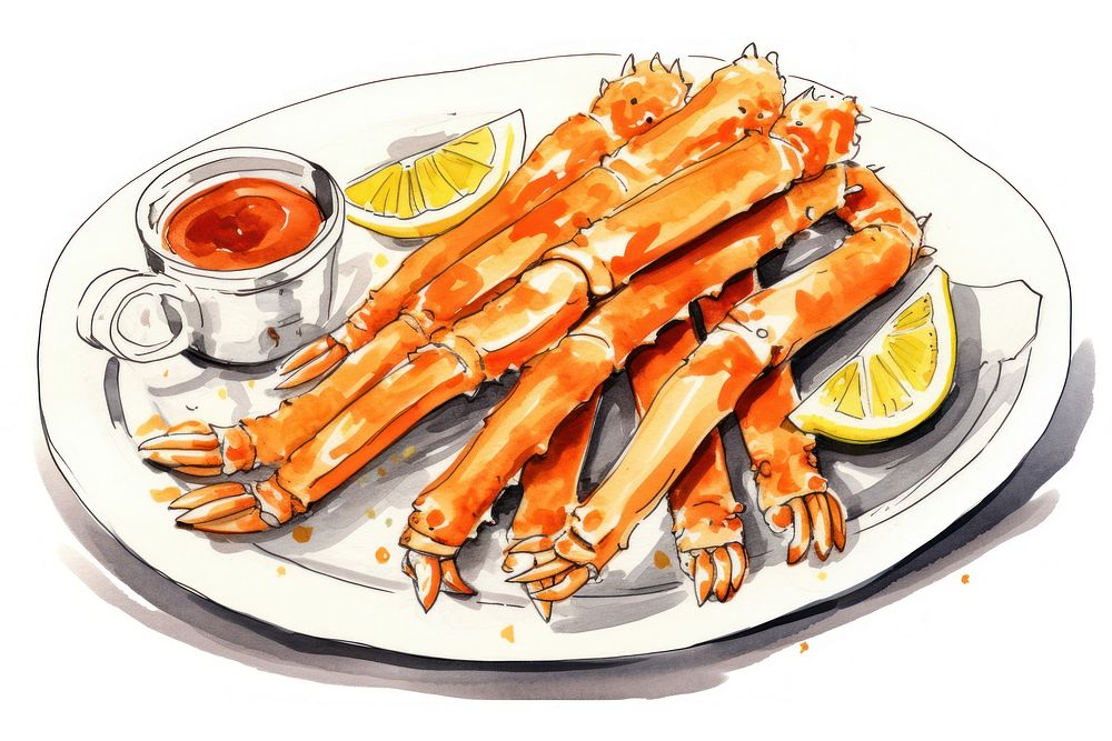 Snowcrab legs seafood lobster cartoon meal. AI generated Image by rawpixel.