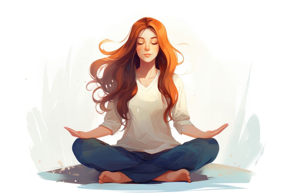 Meditate sitting adult yoga. AI generated Image by rawpixel.
