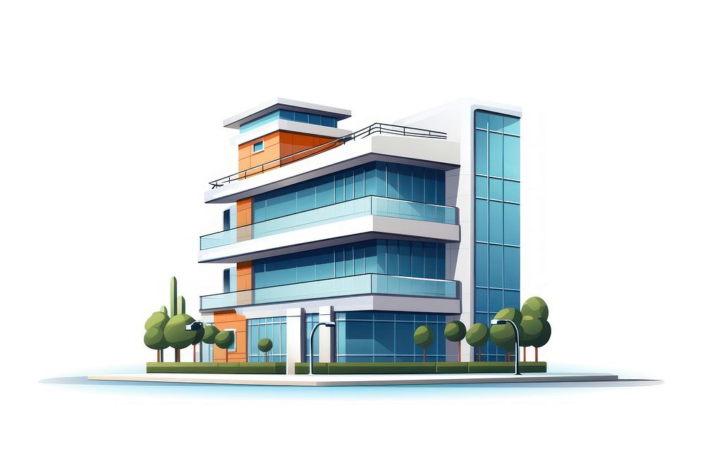 Building architecture city white background. AI generated Image by rawpixel.