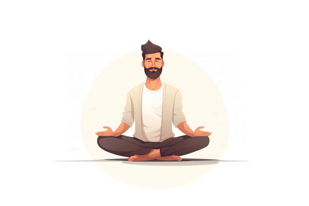 Meditate sitting sports person. AI generated Image by rawpixel.