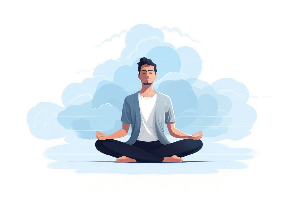 Meditate sitting sports person. AI generated Image by rawpixel.