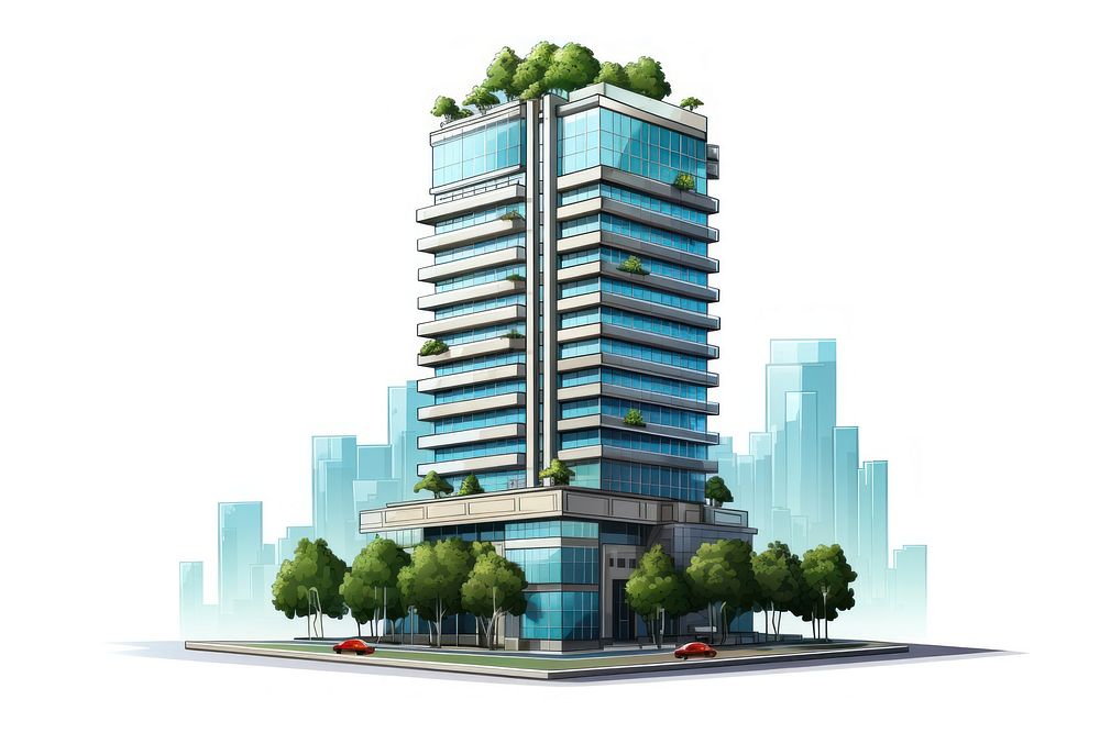 Building skyscraper architecture plant. AI generated Image by rawpixel.