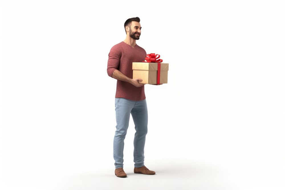 Gift cardboard holding adult. AI generated Image by rawpixel.