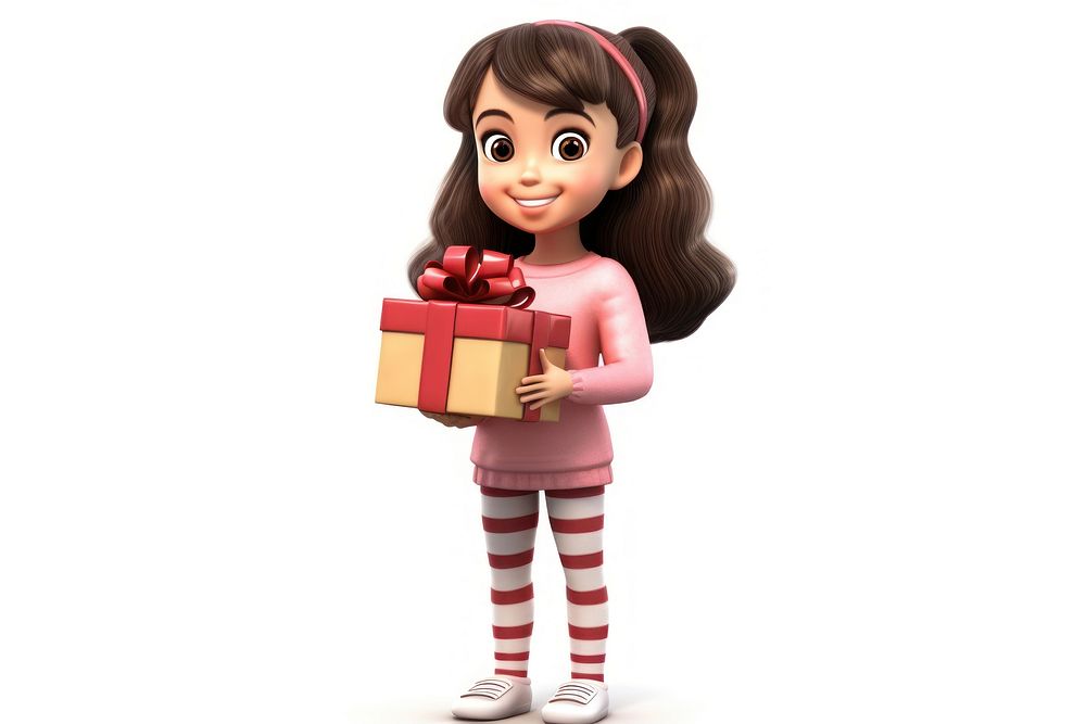 Gift doll toy white background. AI generated Image by rawpixel.