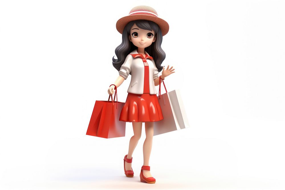 Shopping figurine handbag doll. 