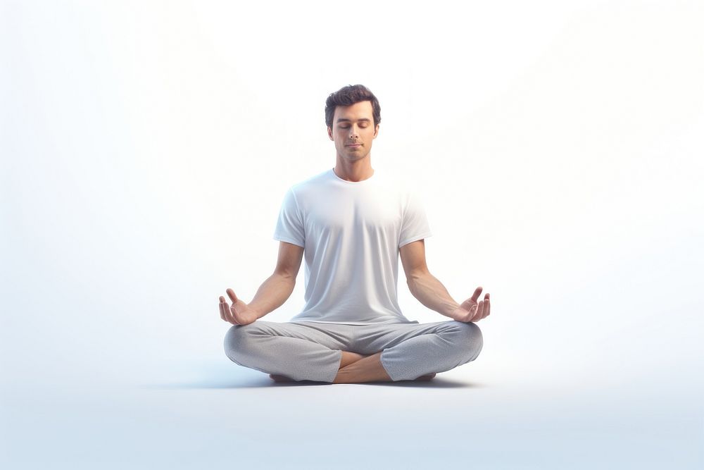 Meditate sitting sports adult. AI generated Image by rawpixel.