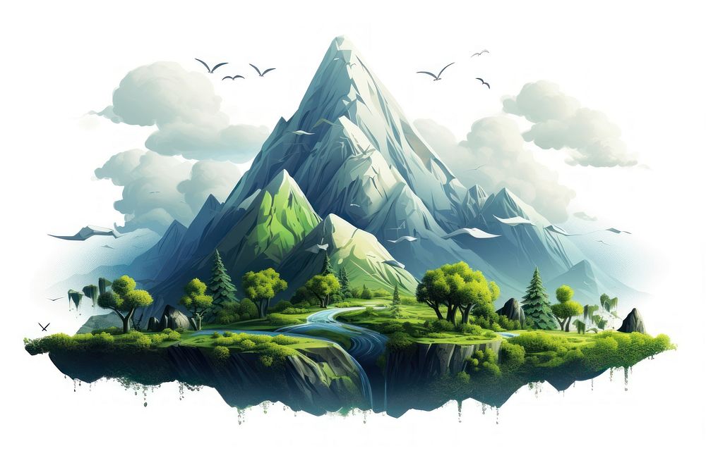 Nature mountain landscape outdoors. AI generated Image by rawpixel.