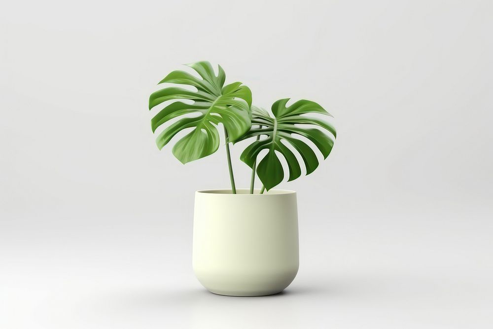 Monstera plant vase leaf. AI generated Image by rawpixel.