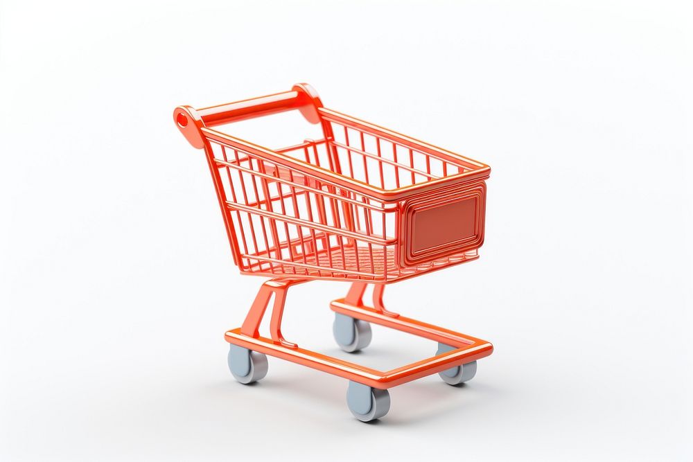 Shopping cart white background consumerism. AI generated Image by rawpixel.