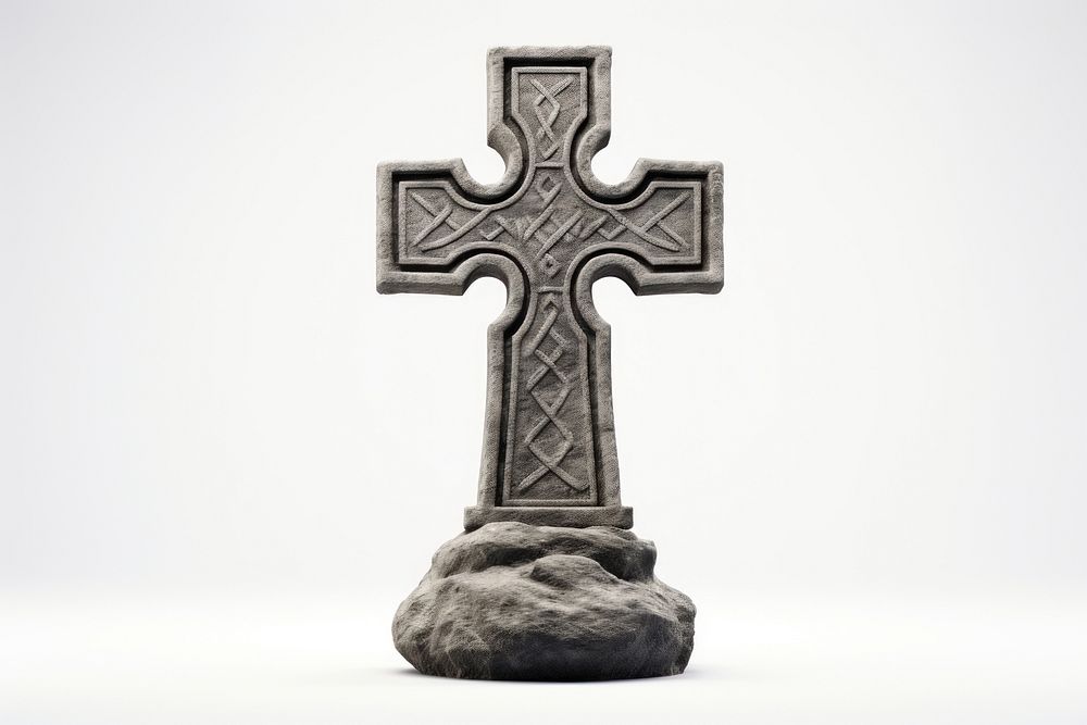 Cross symbol stone representation. AI generated Image by rawpixel.