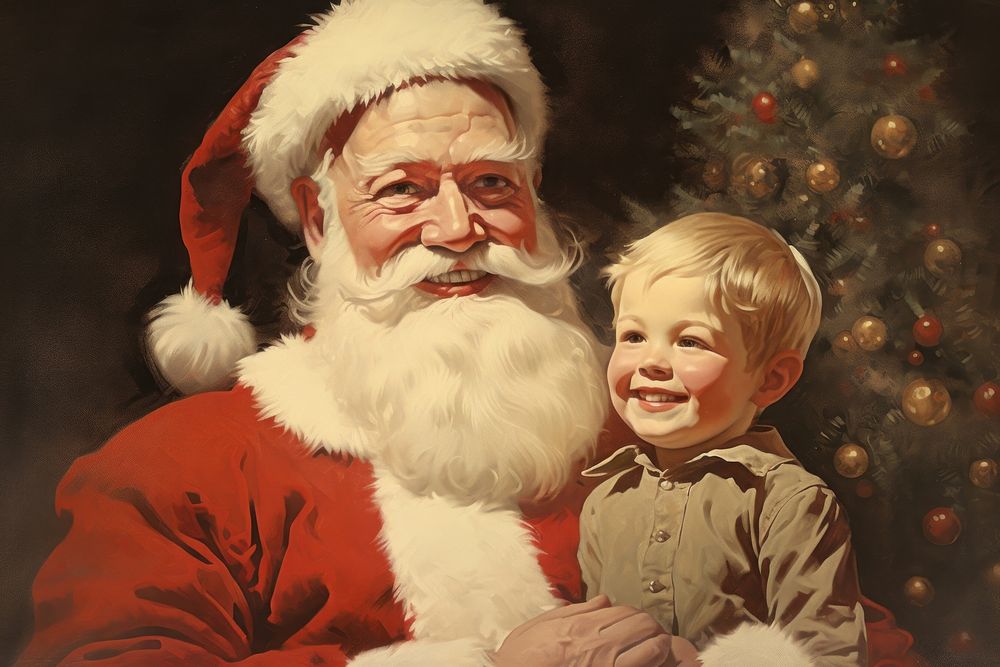 Santa christmas portrait child. AI generated Image by rawpixel.