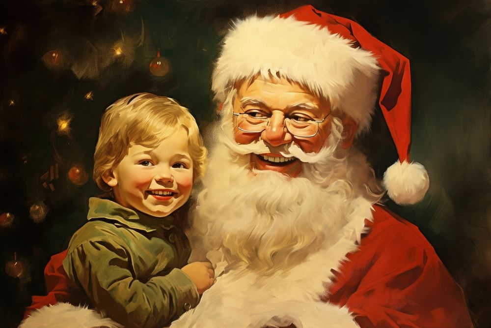 Santa christmas portrait child. AI generated Image by rawpixel.