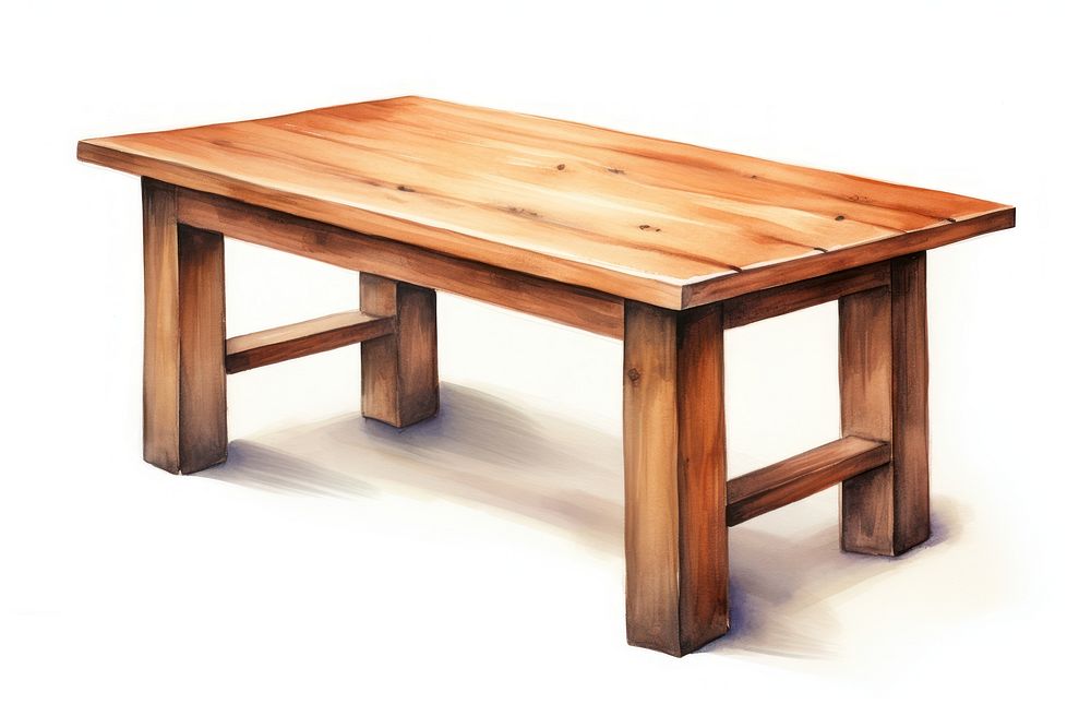 PNG Furniture table wood rectangle. AI generated Image by rawpixel.
