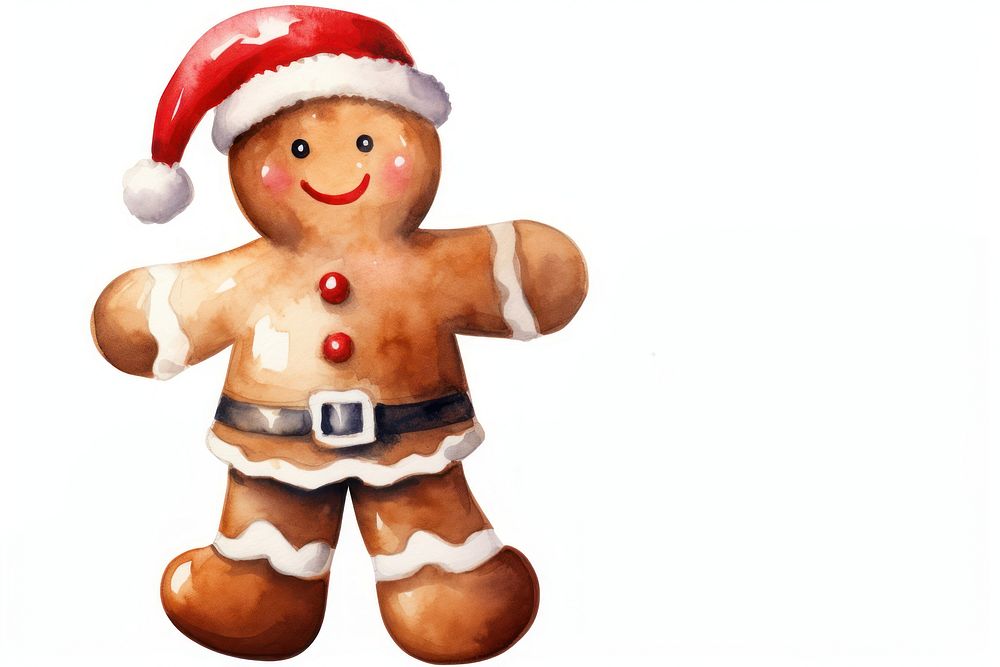 Gingerbread cookie christmas snowman. AI generated Image by rawpixel.