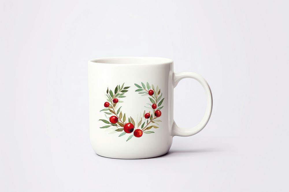 Christmas mug porcelain cup. AI generated Image by rawpixel.