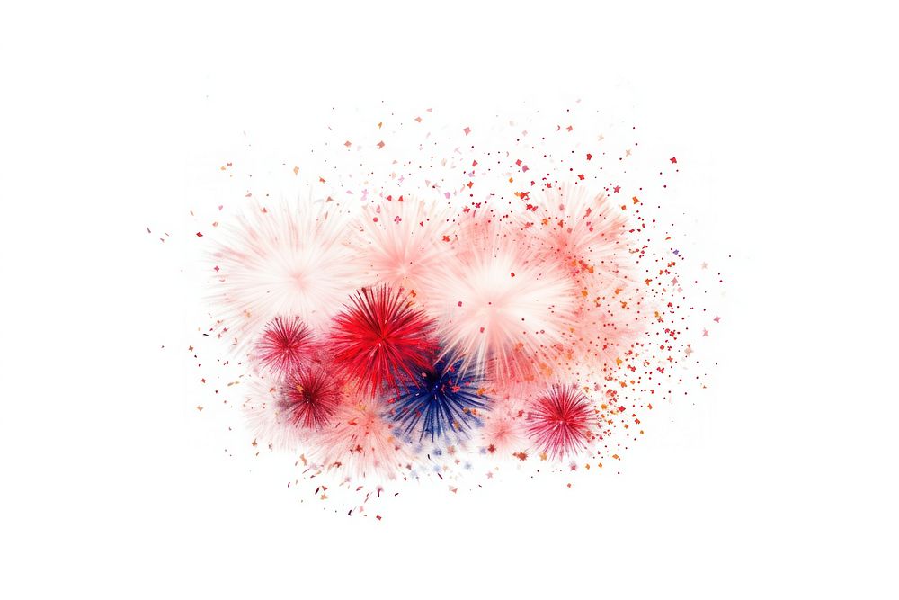 Fireworks flower white background celebration. AI generated Image by rawpixel.
