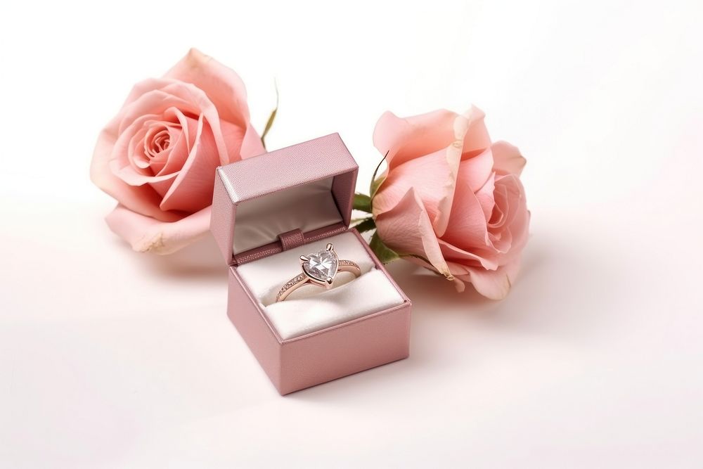 Wedding ring box gemstone diamond. AI generated Image by rawpixel.
