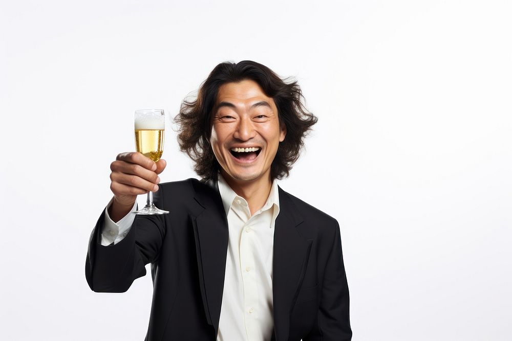 Celebrating laughing adult glass. AI generated Image by rawpixel.
