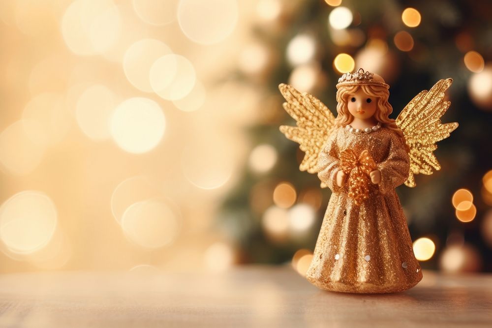 Angel ornament christmas tree representation. AI generated Image by rawpixel.