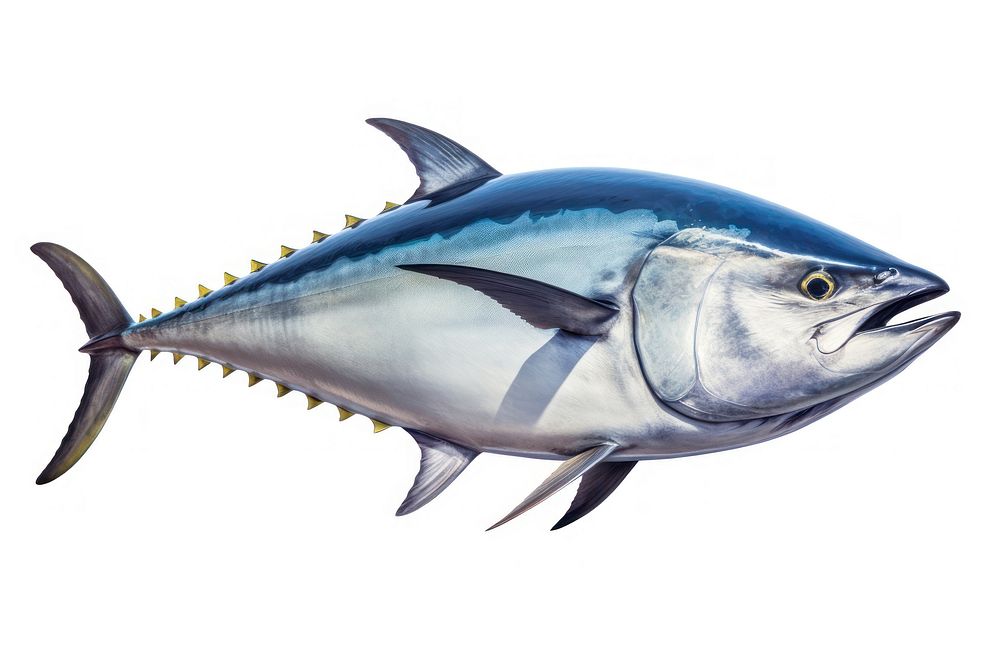 Tuna animal fish white background. AI generated Image by rawpixel.