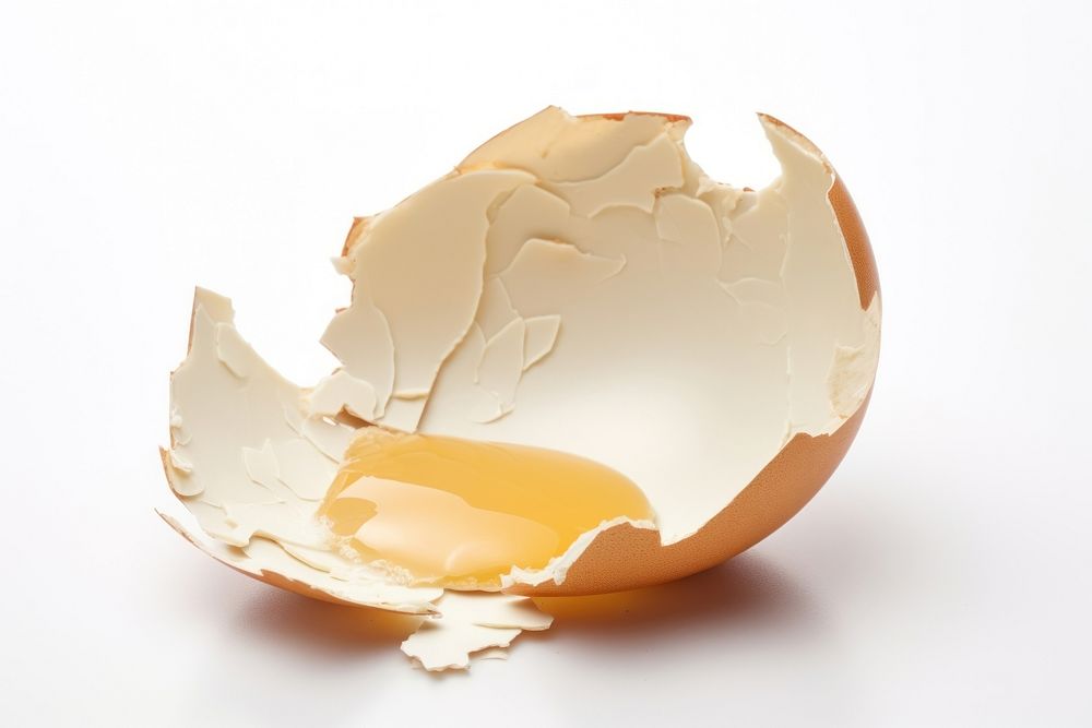 Egg shell broken white background destruction. AI generated Image by rawpixel.