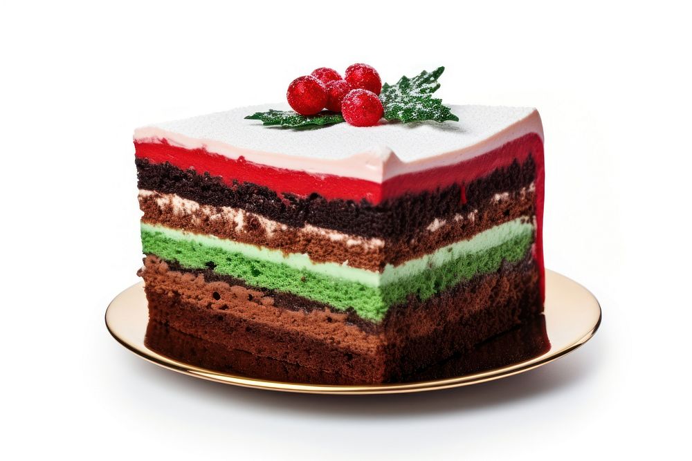 Christmas cake raspberry dessert. AI generated Image by rawpixel.