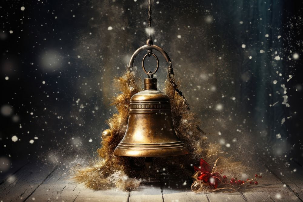 Christmas bell illuminated celebration. AI generated Image by rawpixel.