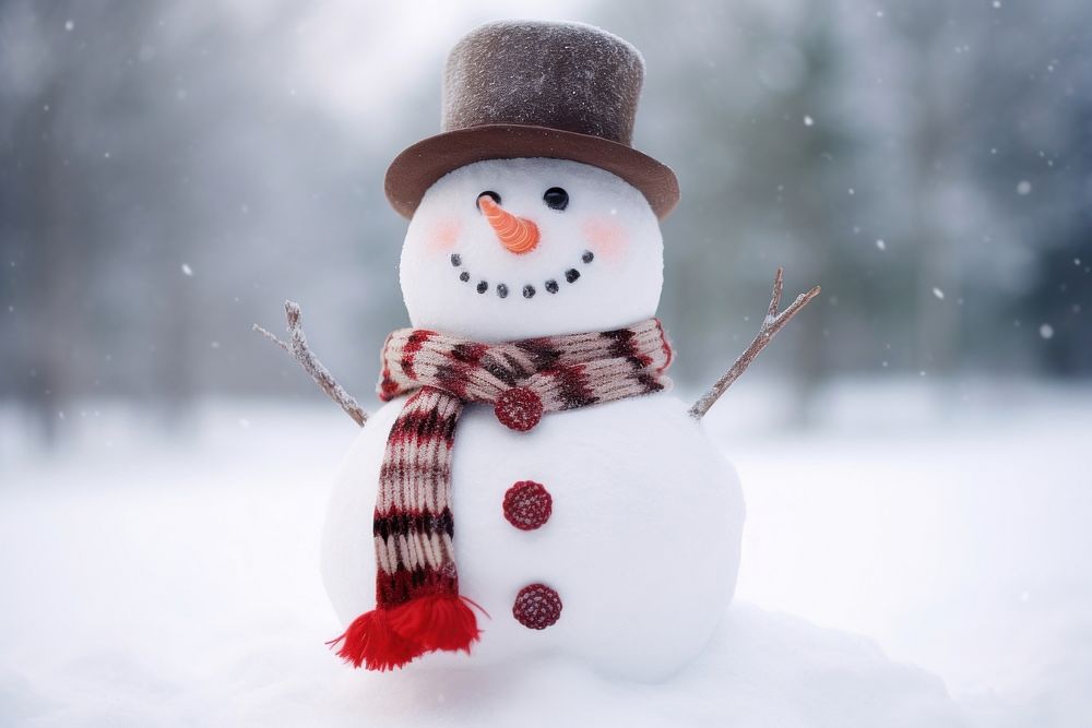 Christmas snowman outdoors winter. AI generated Image by rawpixel.