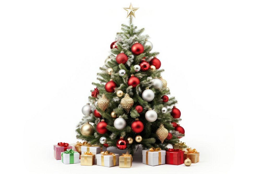 Christmas tree decoration plant white background. AI generated Image by rawpixel.
