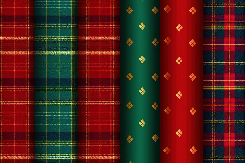 Collection plaid pattern tartan. AI generated Image by rawpixel.