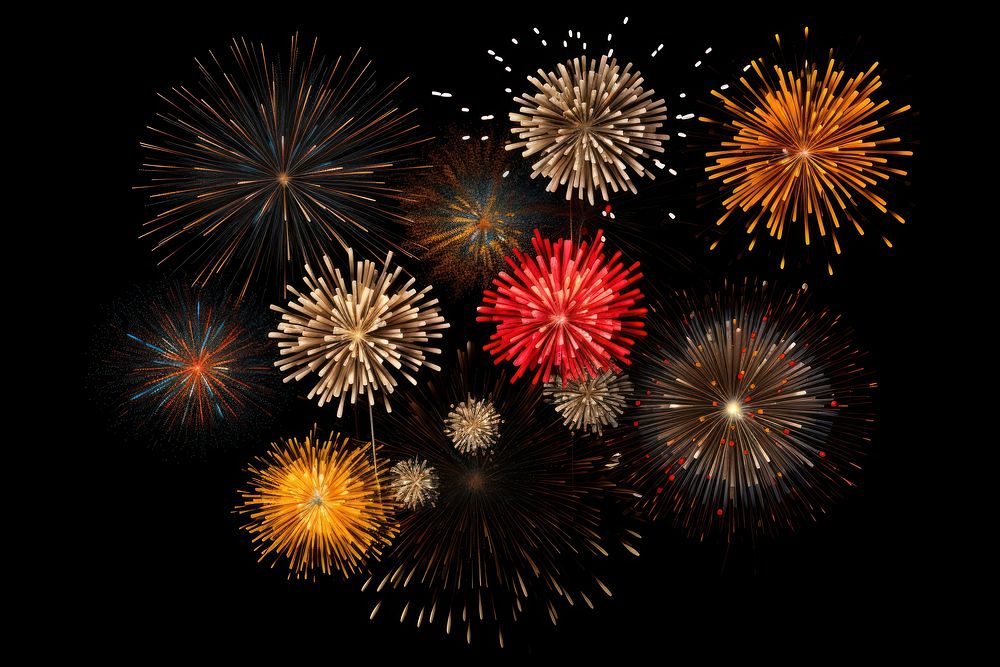 Fireworks night black background illuminated. AI generated Image by rawpixel.