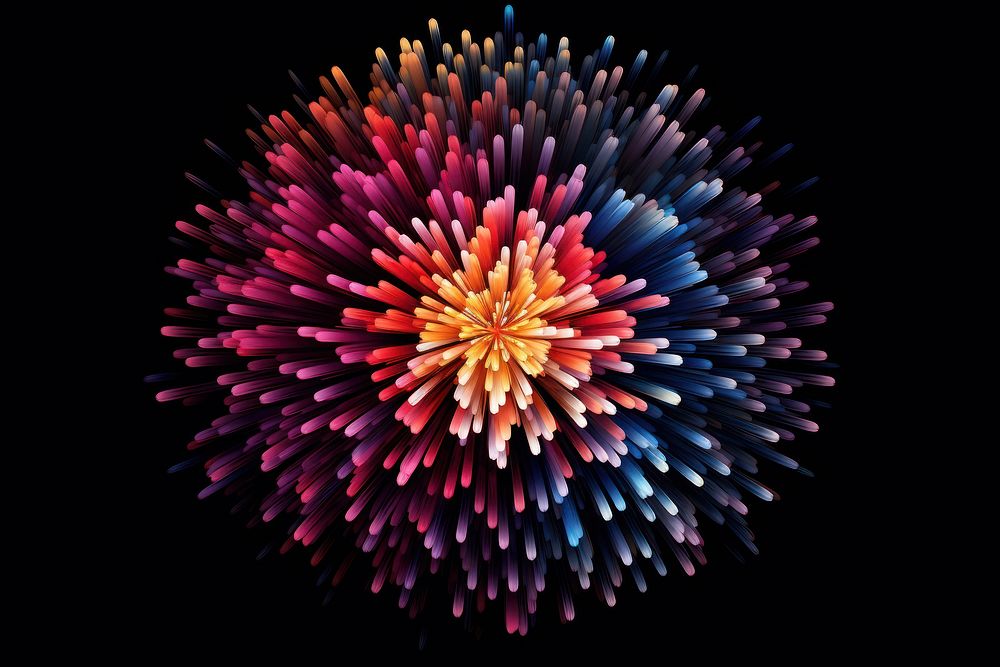 Fireworks pattern black background illuminated. | Premium Photo