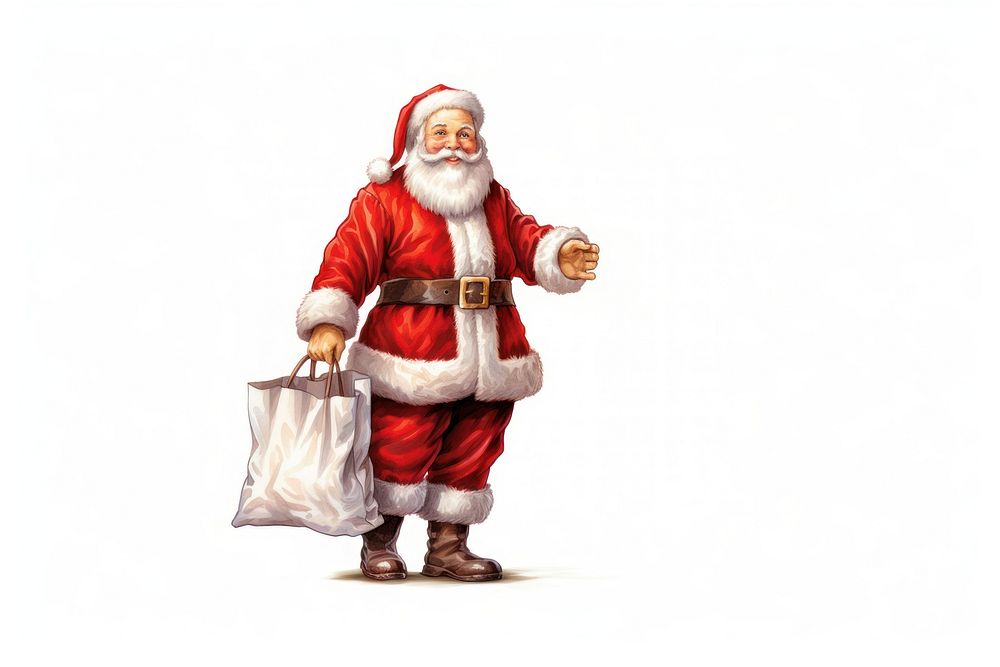 Gift christmas bag white background. AI generated Image by rawpixel.