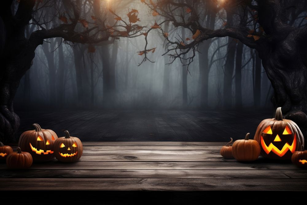 Halloween background halloween wood anthropomorphic. AI generated Image by rawpixel.