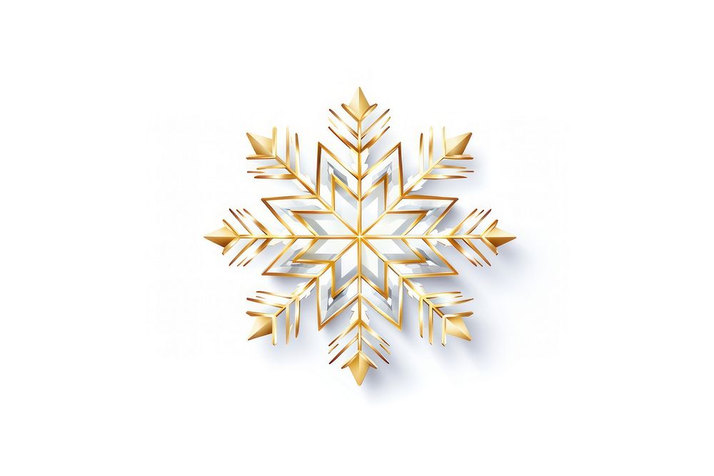 Christmas snowflake white gold. AI generated Image by rawpixel.