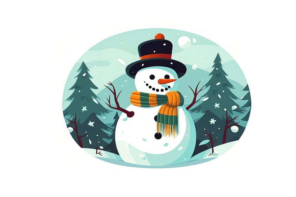 Merry christmas snowman winter anthropomorphic. AI generated Image by rawpixel.