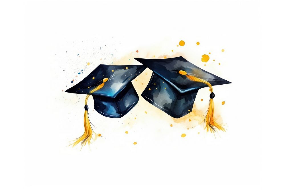 Graduation white background intelligence togetherness. AI generated Image by rawpixel.