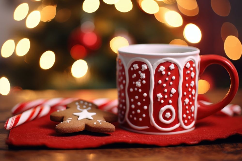 Gingerbread mug christmas cookie. AI generated Image by rawpixel.