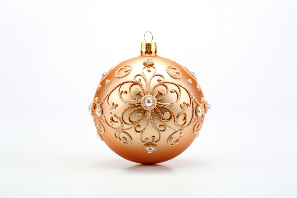 Golden christmas ornament jewelry locket white background. AI generated Image by rawpixel.