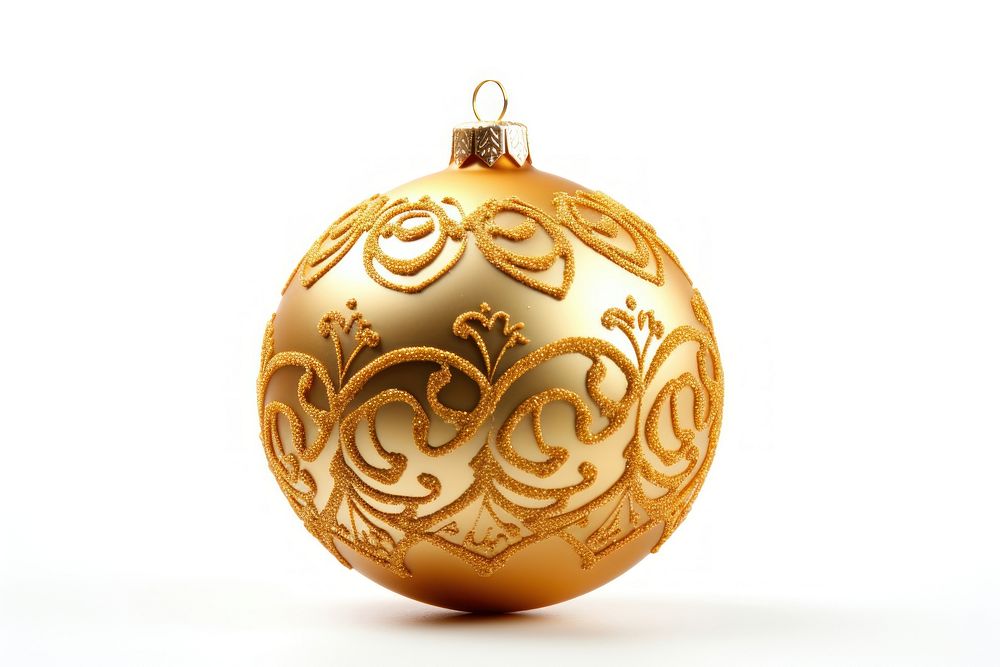 Ornament gold christmas white background. AI generated Image by rawpixel.