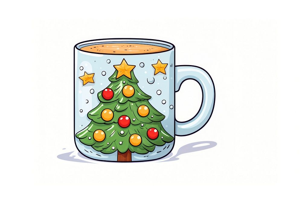 Christmas mug cartoon coffee. AI generated Image by rawpixel.