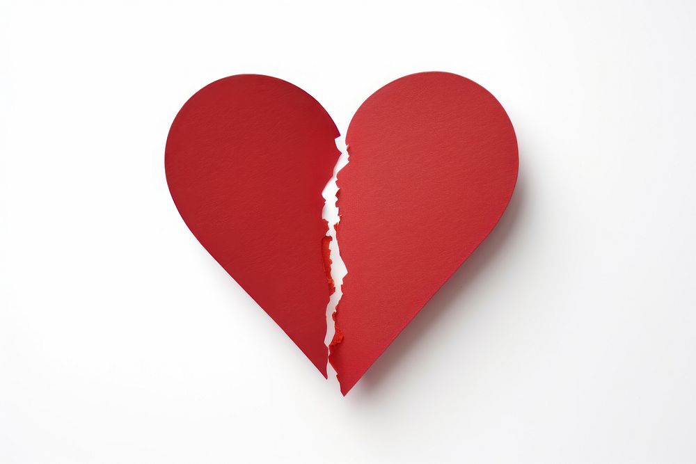 Heart paper torn apart misfortune breaking cracked. AI generated Image by rawpixel.